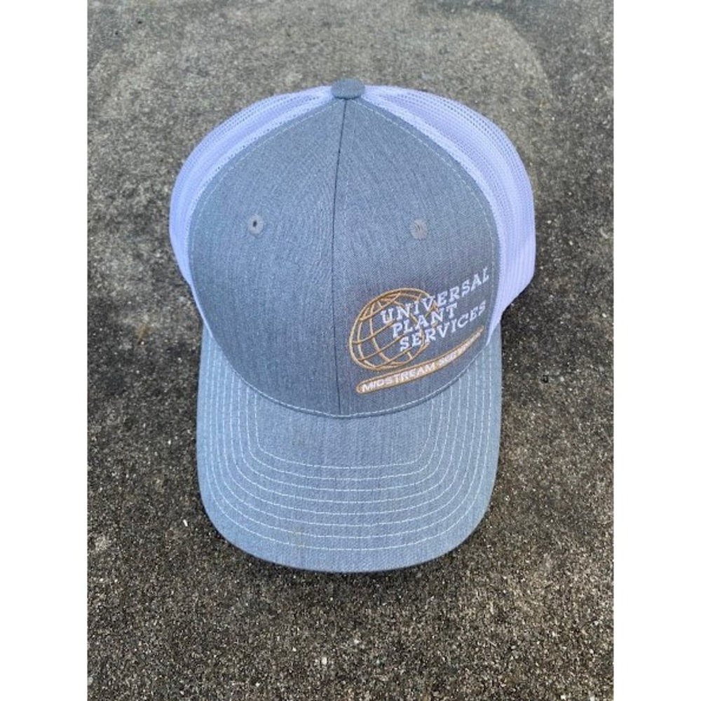 Richardson 112 Universal Plant Services Trucker Hat Grey White Snapback Cap